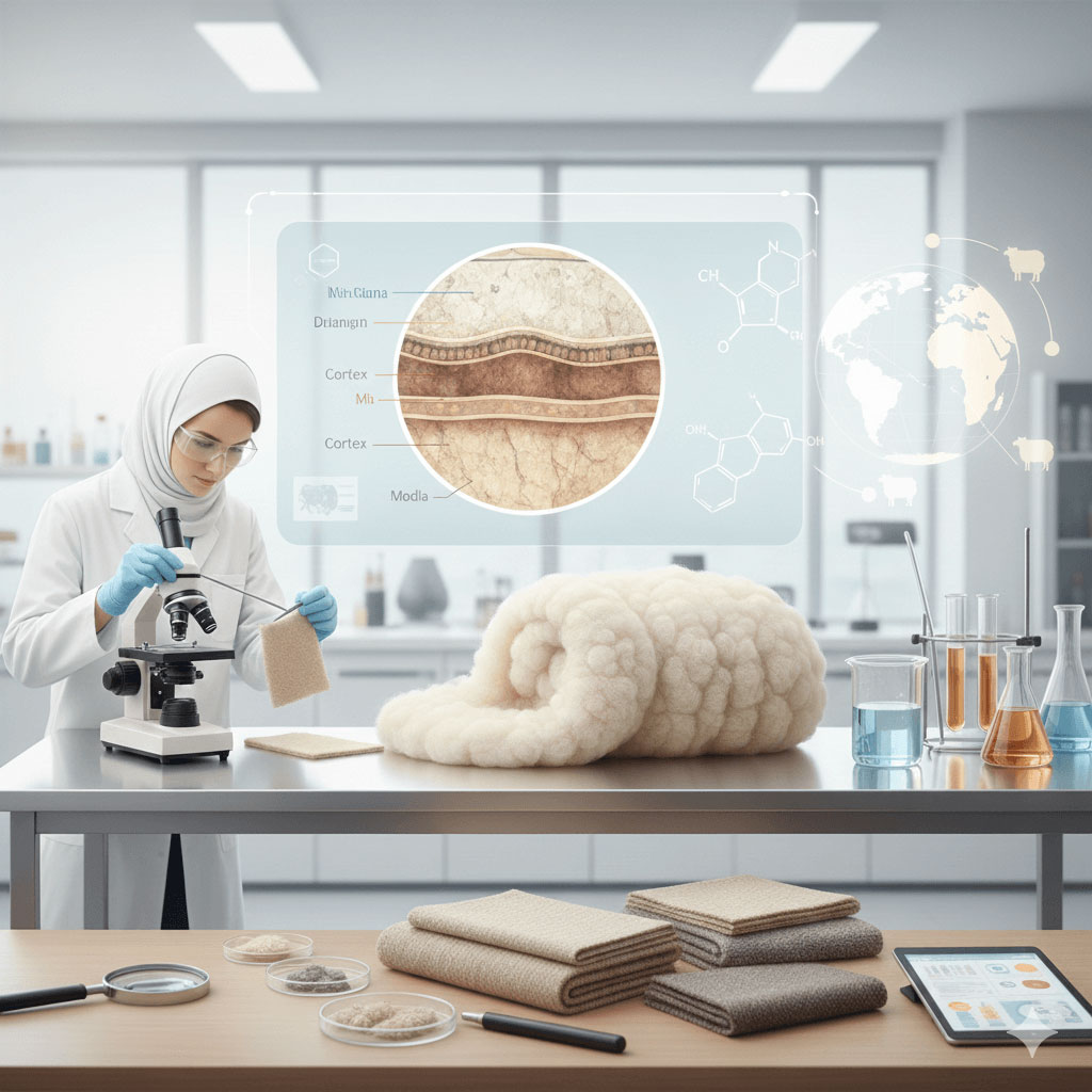 پشم چیست؟ بررسی علمی ساختار، انواع و خواص الیاف پشمی